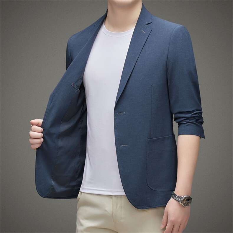 男士2023年春秋新款长袖休闲西服中青年纯色便服外套JZ1123-P170,男装西服,星座1105-3