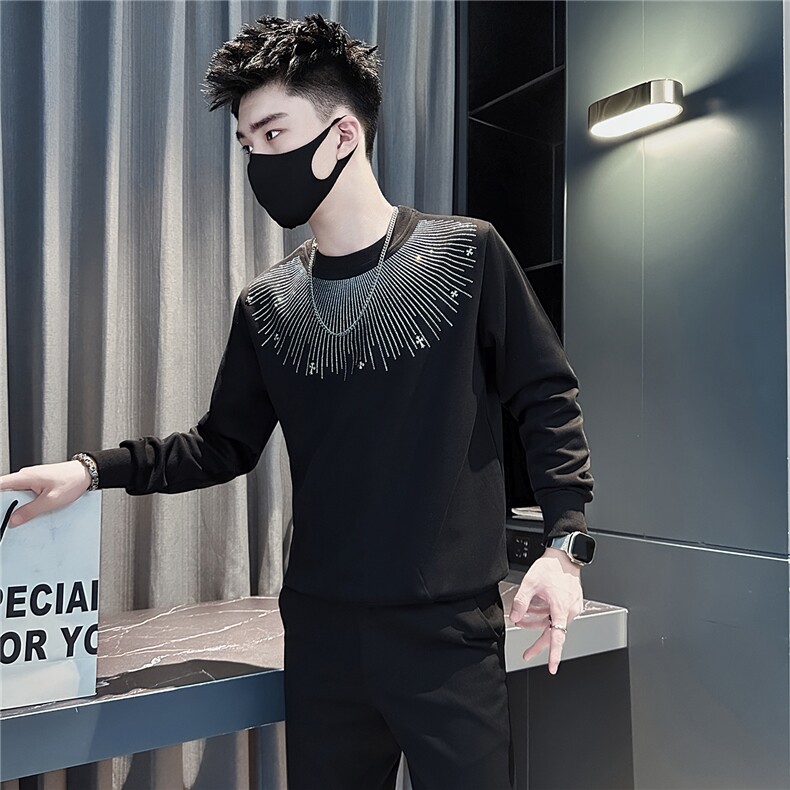 高级感烫钻卫衣男社会小伙店主风301C-WY61-P58控78,男装卫衣,星座301C（原B323）