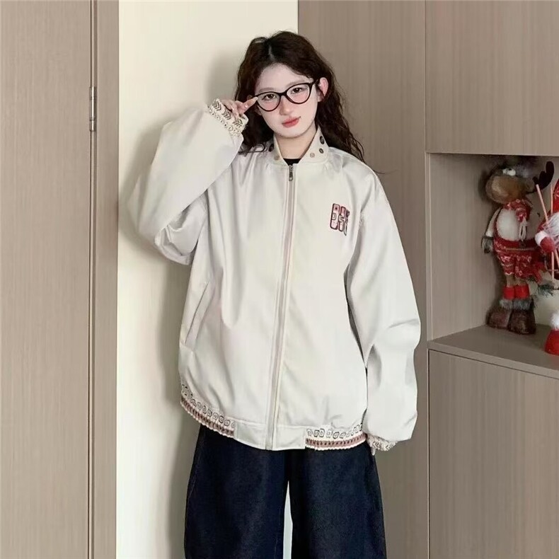 撞色连帽冲锋衣外套女短款春秋休闲宽松显瘦小个子夹克上衣潮牌款,男装夹克,星座506A