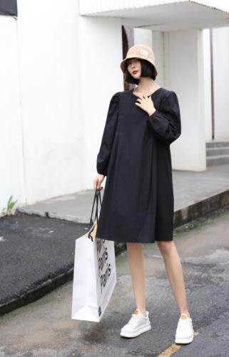 洋气遮肉显瘦宽松中长款连衣裙，女装连衣裙，东洋天堂之花