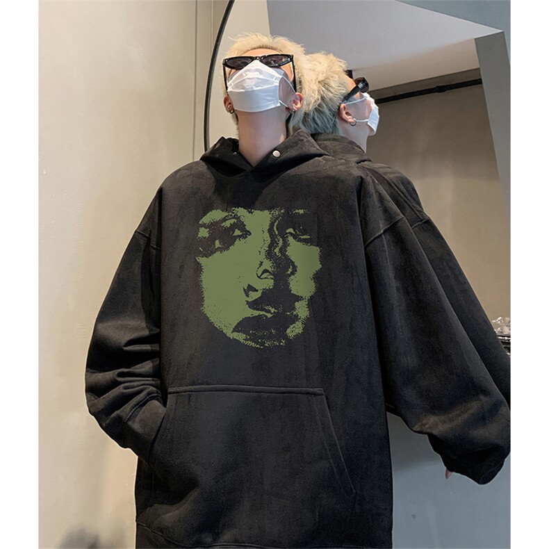 抖音得物供货提供视频 秋冬重磅美式麂皮绒连帽卫衣 JLM16图片