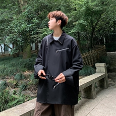 设计感小众衬衫2023男女青春流行休闲解构拉链长袖衬衣C8203-p50，男装衬衫，星座601-2