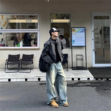 【已出大货】DJK5528-P80美式短款牛仔外套男秋冬季夹克机车外套，男装夹克，星座603-2