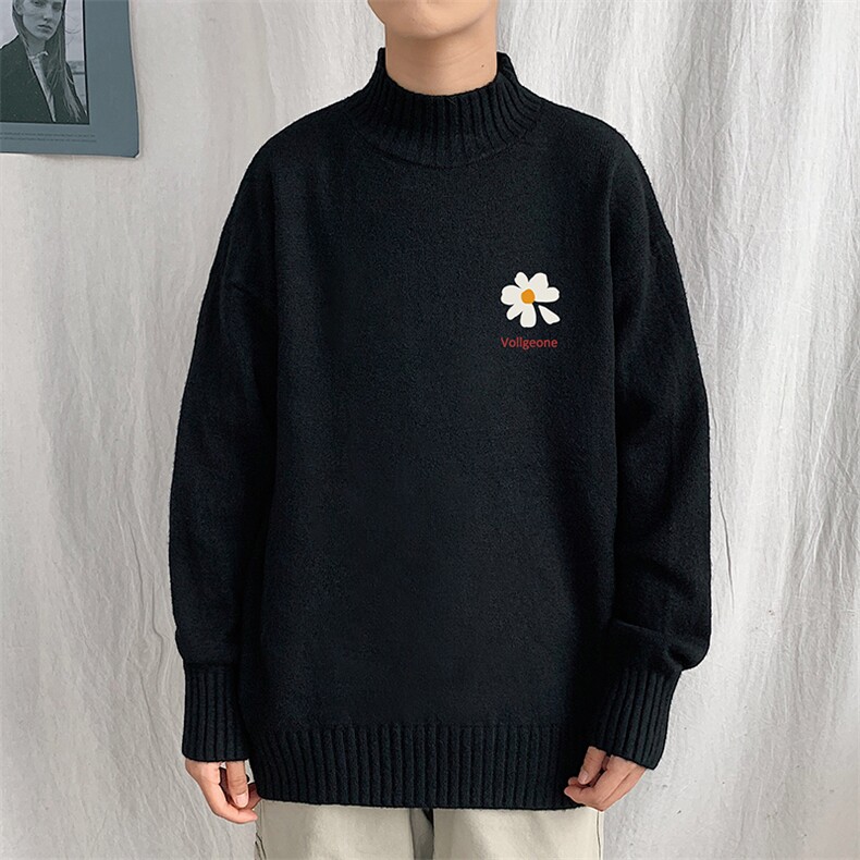 M18059-P45 加绒款-P65半高领毛衣男士大码针织衫男毛线衣男图片