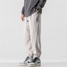 日系2024秋冬新款纯色拼接束脚运动休闲潮牌裤子2113-P45控69,男装休闲裤,星座914-3