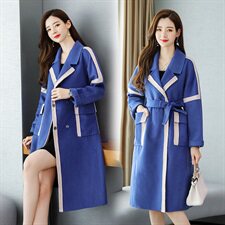 毛呢外套时尚潮流舒适中长款2021年秋季长袖优雅，女装毛呢外套，天丝秀