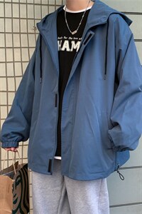 JK3010/P55春装港风宽松连帽学生夹克男女纯色大码外套男,男装夹克,电商A141