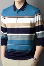 Q8660春秋男士长袖翻领T恤衫商务休闲青年男装POLO衫，男装T恤，电商B360