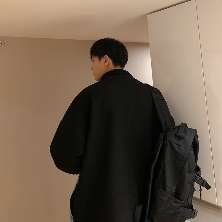 假两件牛仔外套男秋季潮牌设计感拼接港风韩版潮流宽松休闲夹克衫,男装工装外套,星座1210-1
