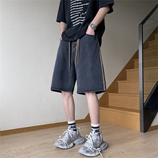 高街牛仔短裤男士韩版潮流拼色帅气2025夏季ins五分裤RK2694-P37，男装牛仔裤，星座412-3