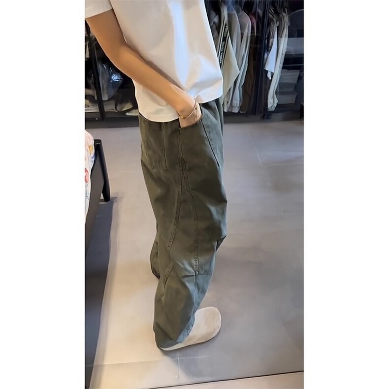 新款百搭街头工装裤秋冬季设计感直筒裤潮牌休闲裤子男LG166-P48,男装工装外套,星座1008