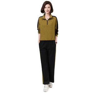 春秋休闲运动服套装女2025新款时尚撞色洋气减龄高级感卫衣两件套图片