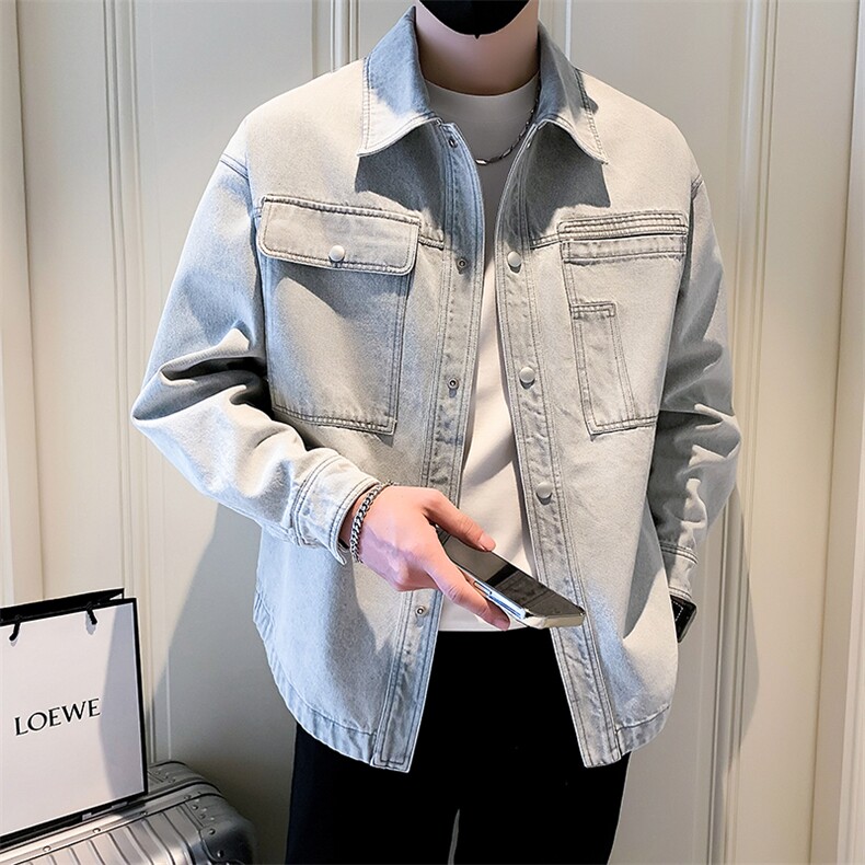 2025新款春季牛仔外套男潮牌工装水洗夹克上衣A313-2668-P110,男装工装外套,电商A313-1