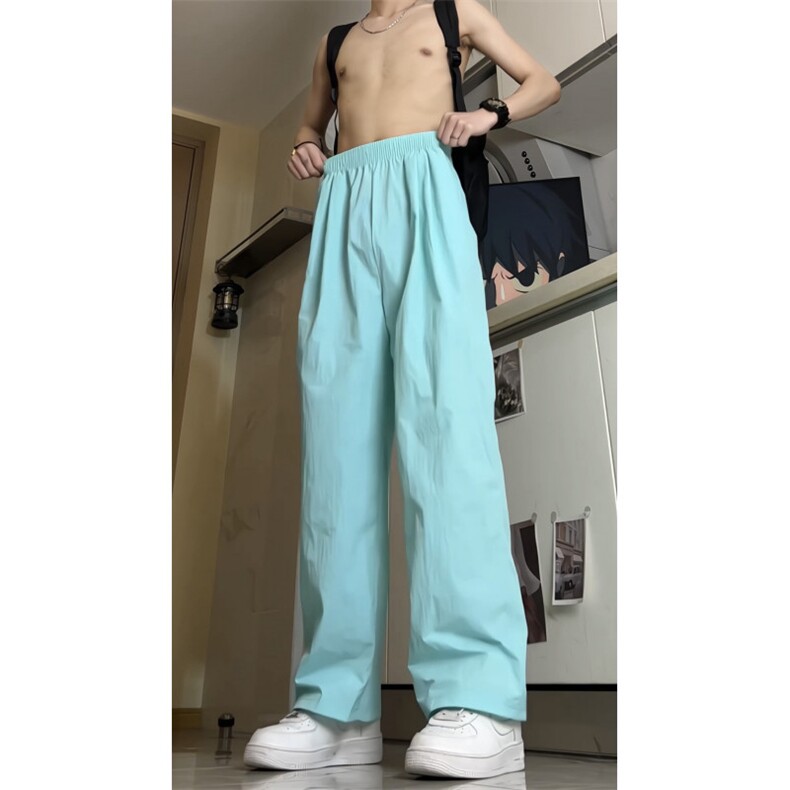 多巴胺阔腿宽松束脚冰丝薄款速干运动休闲美式宽松工装裤GJ370p35图片