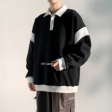W6483-P45光影墙秋季新款300克翻领宽松卫衣，男装卫衣，星座109-1
