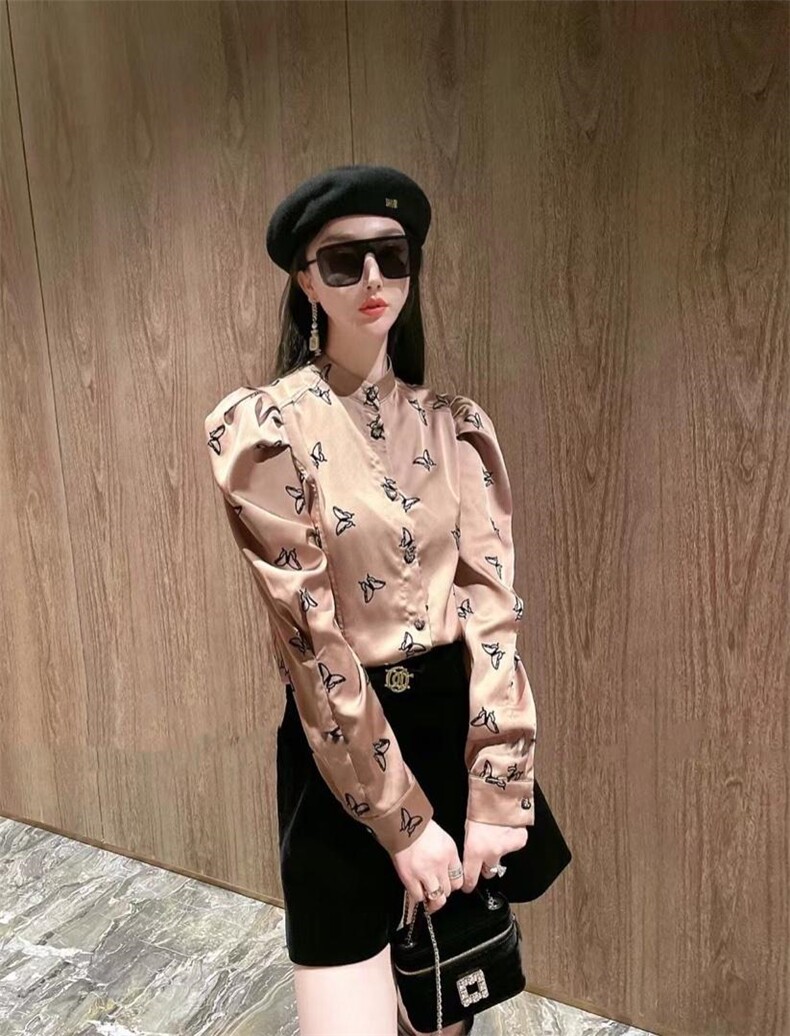 【现货】高品质绸缎小蝴蝶衬衫，女装衬衫，色调轩