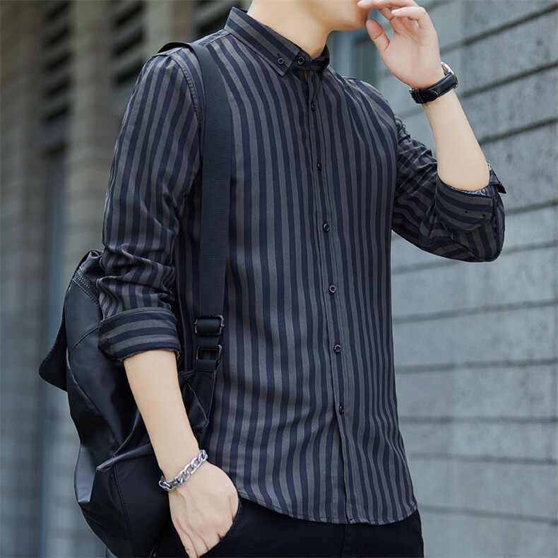 条纹长袖男衬衫  C15---P19图片