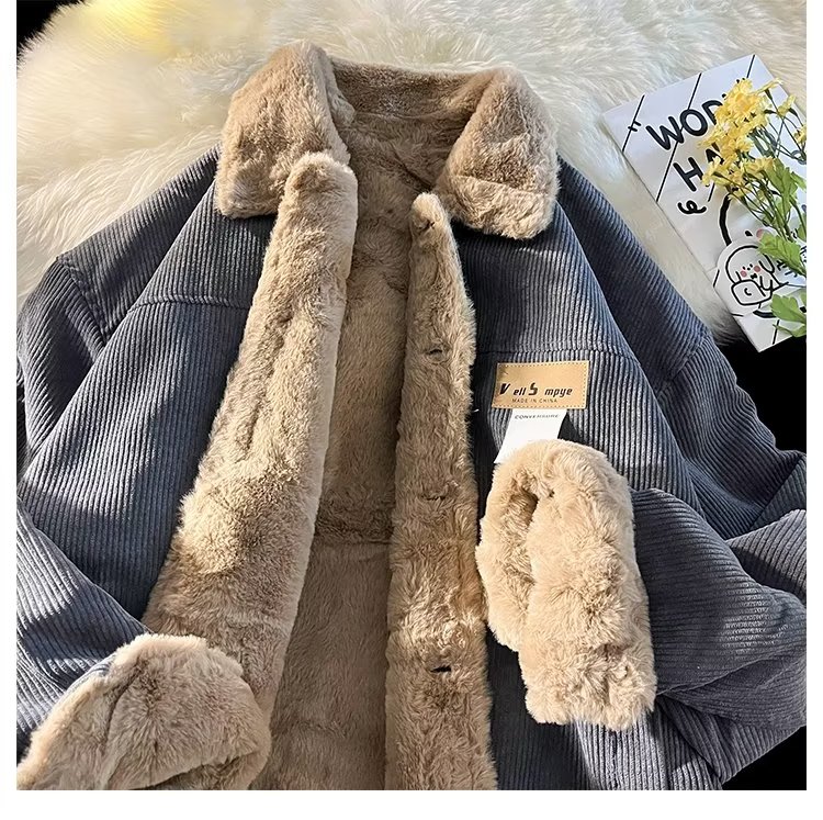 灯芯绒棉衣外套男女高街潮牌冬季复古日系加绒保暖棉服GM226-P70,男装棉衣,星座1008-1