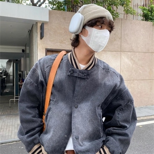 JK8948-P75 秋cleanfit美式复古宽松水洗牛仔外套短款棒球服夹克图片