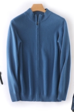 款男士纯色拉链立领长袖针织衫秋冬季新款男士开衫毛衣男装男装，男装针织衫/毛衣，枫宸羊绒