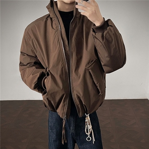 冬装 美式立领雪粒棉面包服短款情侣宽松棉服外套男H1169 特P100图片