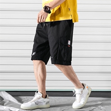 2023夏季新款大码日系卷帘门皮条装饰工装短裤M-5XHK160-P45，男装休闲裤，电商A022