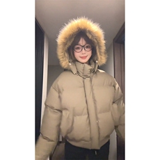 现货三防重磅硬挺boxy短款羽绒棉衣座山雕大毛毛领PU皮棉服外套冬，男装棉衣，电商A443