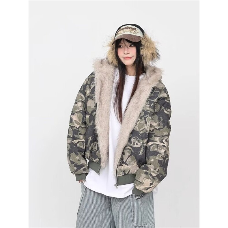 网图慎用特价版大毛领迷彩棉服棉衣XZ212-1-QW2109-P99,男装棉衣,星座212