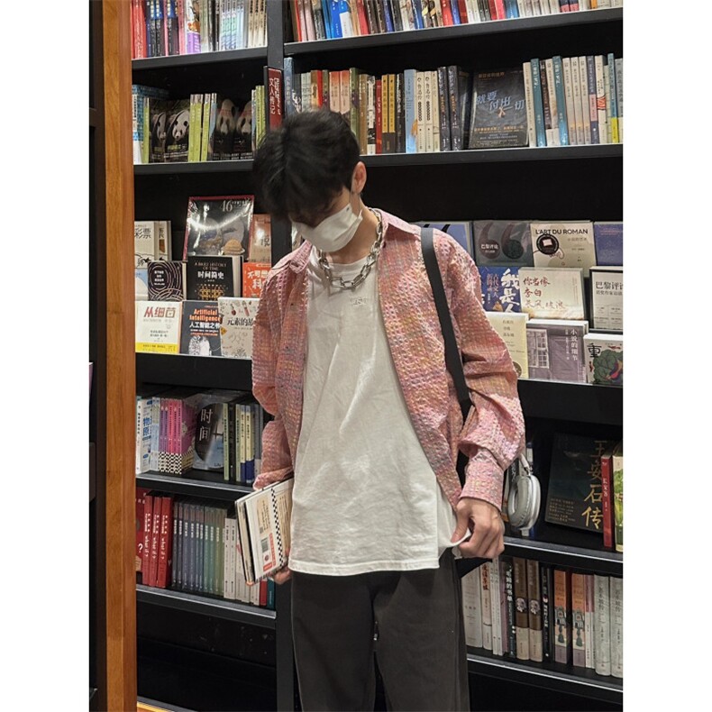 【网图有货】泡泡纱格子衬衫男款色织格纹长袖衬衣T13CC-P42,男装衬衫,星座1007（原301D）