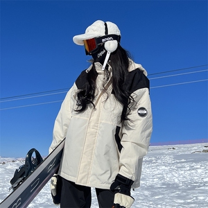 冬季单板双板连帽男女防水防风加绒加厚运动滑雪服M35-P125控178图片