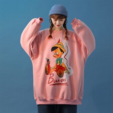 2022中性风新款卡通涂鸦情侣卫衣女宽松大码外套G933P35，女装短外套，电商A339