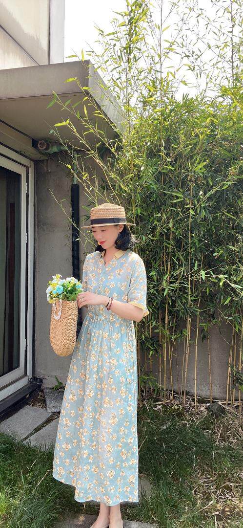 纯苎连衣裙小衫裤子裙子衬衣 时尚风 风淑女风休闲风，女装连衣裙，川哲