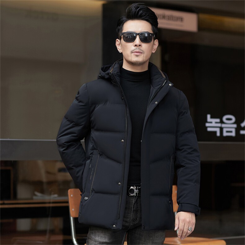 冬季白鸭绒加厚蓬松男羽绒服短款中青年休闲保暖简约防寒外套男装,男装羽绒服,钱塘6003（原4033）