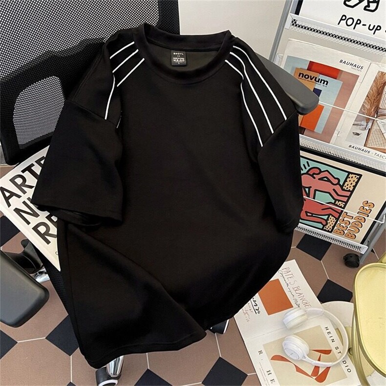 短袖T恤男士韩版潮流帅百搭宽松拼色2025春季ins打底衫ST505-P37,男装T恤,星座412-3