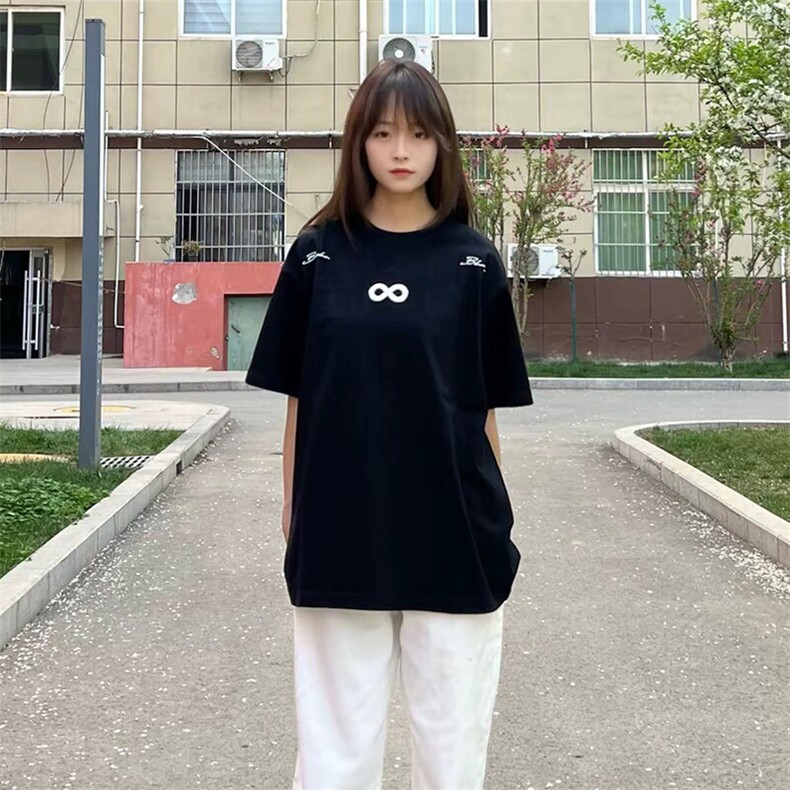 万针全刺绣解构设计260克重磅双纱纯棉高品质美式高街短袖T恤特35,男装T恤,电商A486
