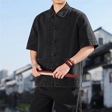 2026夏季新款风休闲宽松大码牛仔T恤CS2604，男装T恤，电商A008