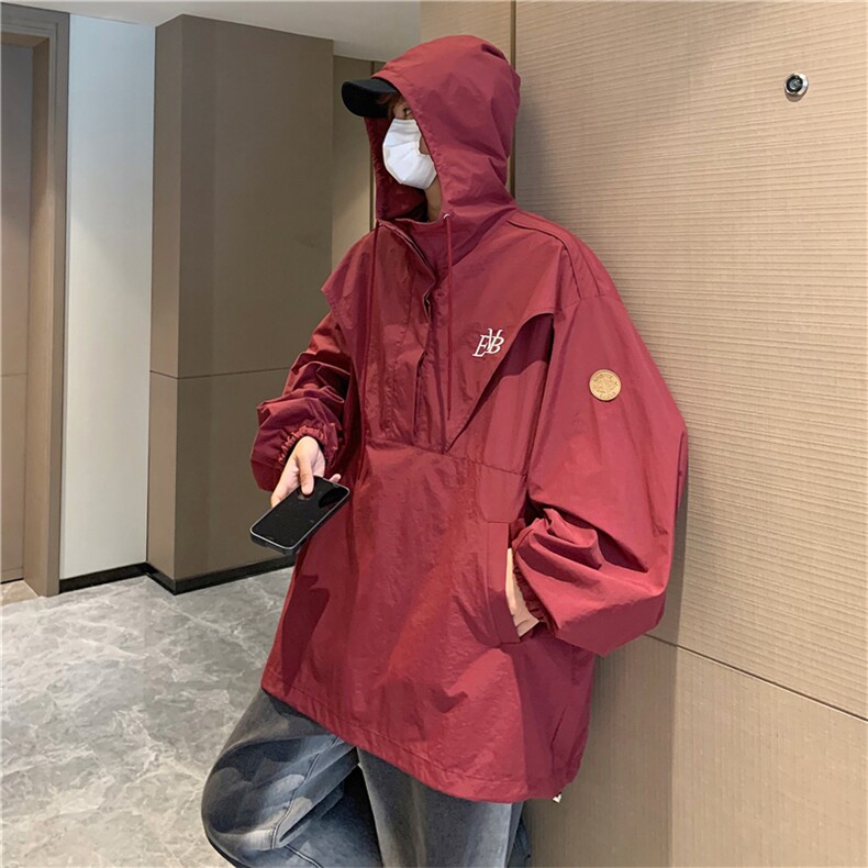 Wt8719-P48日系cityboy字母印花情侣冲锋衣,男装夹克,星座1501-1