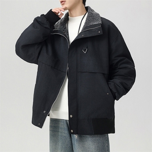 加绒外套男款2025冬季新款加厚保暖工装防风夹克立领JR2151-P110图片