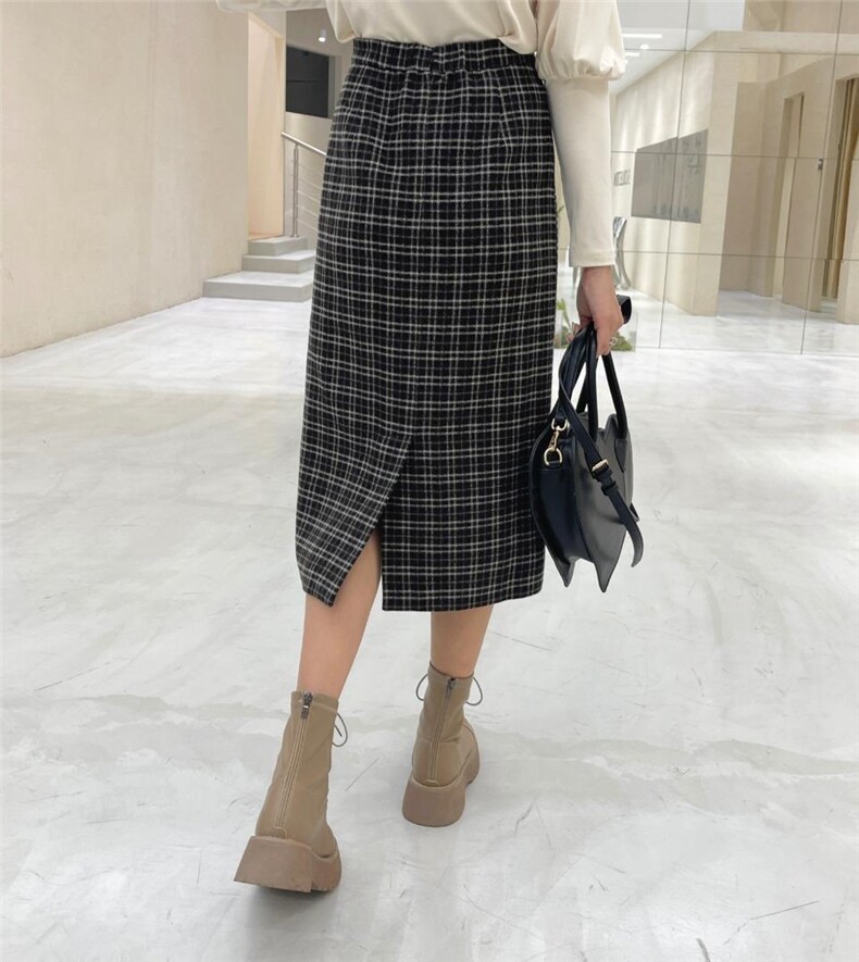 高品质格子半身裙，女装半身裙，Balance Studio