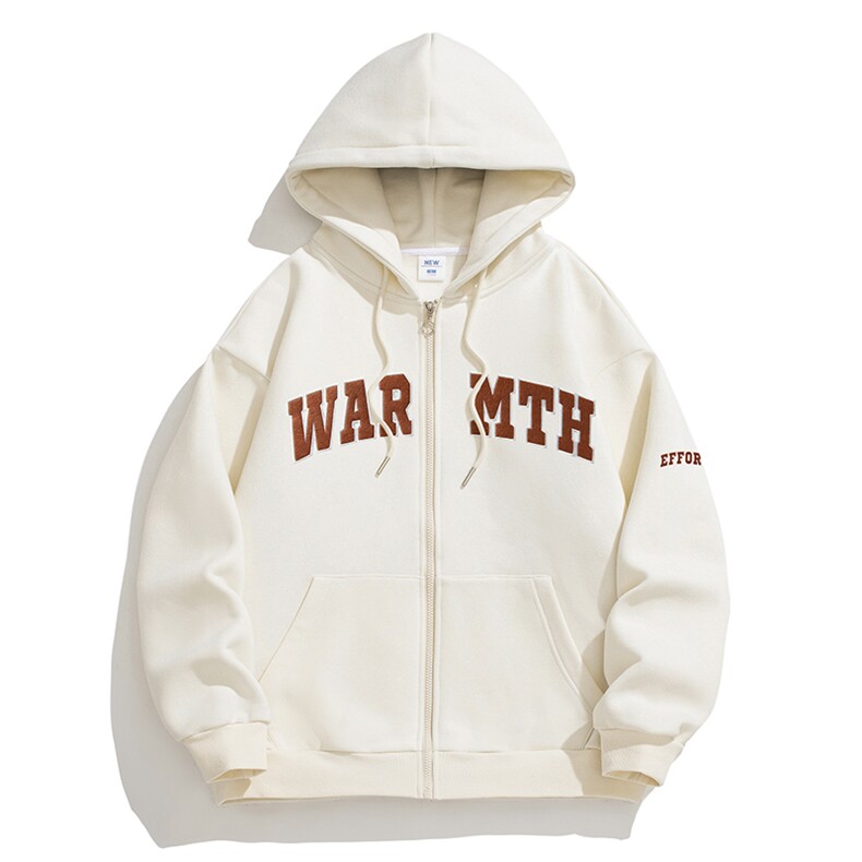 新款男百搭设计感连帽字母情侣白底平铺针织外套WT3415-P60控98,男装夹克,星座717