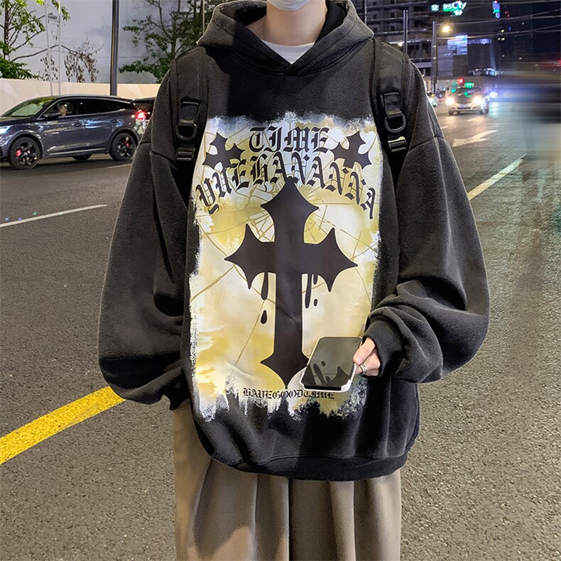 抖音供货、重磅加绒450克水洗高街欧美美式卫衣D223A-SX2210-P70,男装卫衣,电商019-1