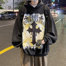 抖音供货、重磅加绒450克水洗高街欧美美式卫衣D223A-SX2210-P70，男装卫衣，电商019-1