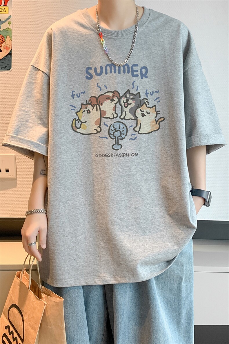已注册/夏季内景复古休闲短袖T恤男潮宽松打底衫DT00129/P25,男装T恤,电商B316