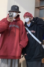 抖音品质港风秋冬装情侣装加厚连帽套头加绒卫衣G1028P68男，男装卫衣，电商A339