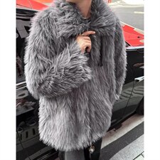 【有货】DW2461-P115冬季仿狐狸毛皮草外套男款加厚宽松棉服棉衣，男装夹克，星座603-2