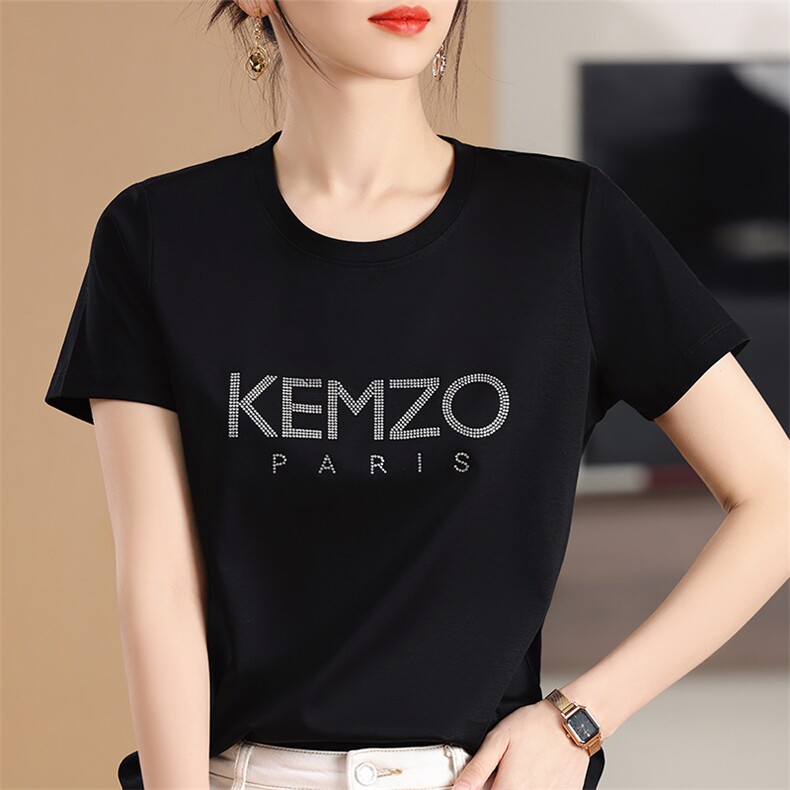 潮牌T恤女纯棉KEN/春夏大字母经典款男款t恤抖音情侣装短袖宽松ZO,女装T恤,元素羊绒