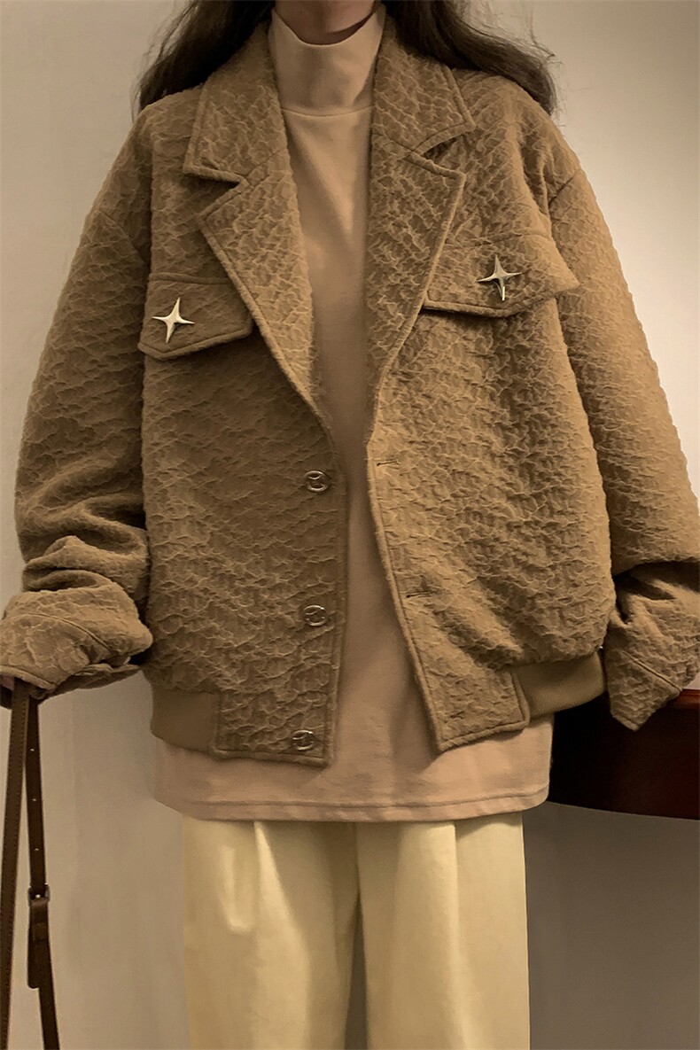 中性风黄底美式夹克潮牌夹克男情侣大码M-5XL外套JK8748P95控128,男装夹克,星座227-7