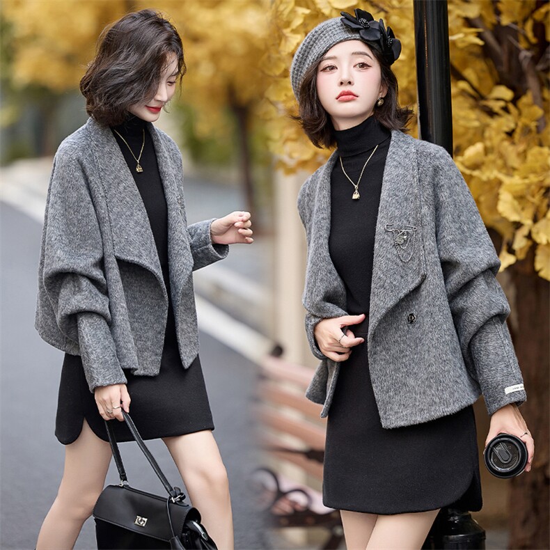2025秋冬新款气质百搭双面呢大衣羊毛外套，女装双面呢大衣，半夏