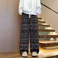 8XL-M羊羔绒裤子男冬季加绒加厚民族风重磅针织棉裤大码KZ023P78，男装休闲裤，电商B312
