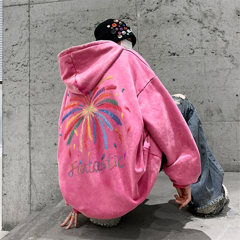 美式潮牌重磅水洗做旧连帽卫衣力推大码男XZ517A-2-Y7760-P68,男装卫衣,星座517A-2